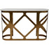 Libra Metropolitan Console Table Satin Bronze with Off-White Marble Top